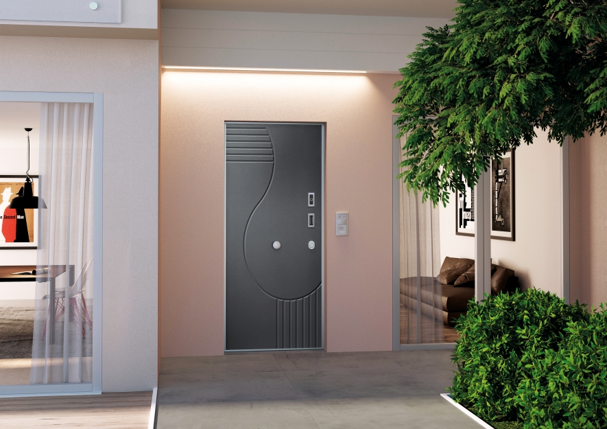 Porta blindata Opentech con apertura digitale Di.Bi Group