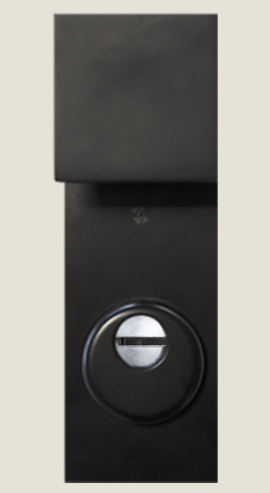 External squared black knob