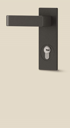 Inside squared black handle for electronic lock