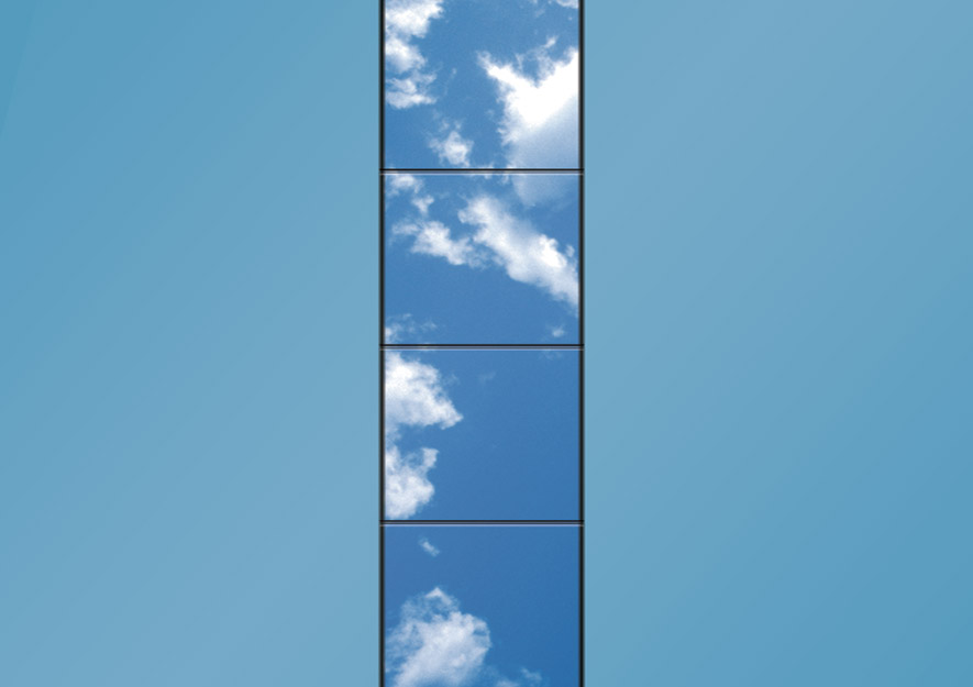 Finishing panels for security doors Blue sky